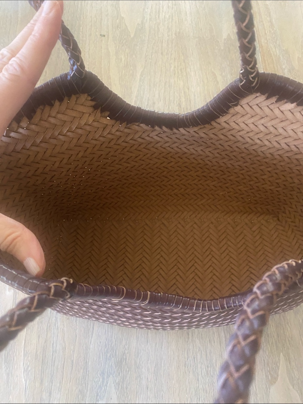 Woven Leather Tote Bag in Dark Brown
Similar to Dragon Diffusion Bag - Picture 7 of 10